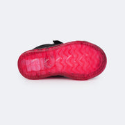 Tênis de Led Infantil Pampili Sneaker Luz Calce Fácil com Perfuros Preto e Pink  - sola emborrachada pink 