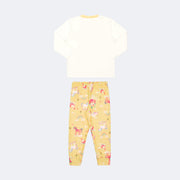 Pijama Infantil Alakazoo Moletom Brilha no Escuro Mundo Mágico Amarelo - costas pijama feminino