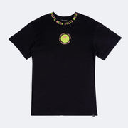 Camiseta Infantil Vic&Vicky Over Emoji Neon Preta - frente da camiseta infantil feminina