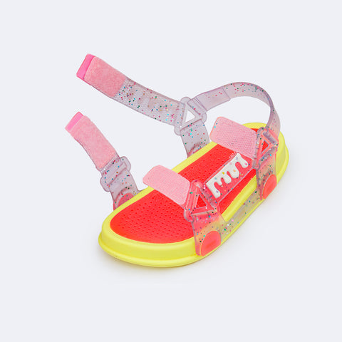 Sandália Papete Infantil Sun Glee Doce Glitter Colorido Neon - sandália infantil fácil de calçar