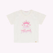 Camiseta Infantil Pampili Little Princess Strass Off White - frente da camiseta infantil off white
