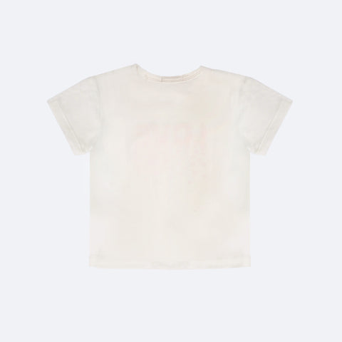 Camiseta Infantil Pampili Little Princess Strass Off White - costas da camiseta infantil branca