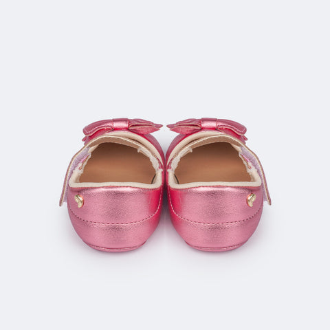 Sapato de Bebê Pampili Nina Laço Duplo Rosa Claro - traseira sapato infantil
