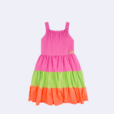 Vestido Kids Petit Cherie Três Marias Juice Watercolor Multicolorido - 2 a 6 Anos - frente do vestido três marias