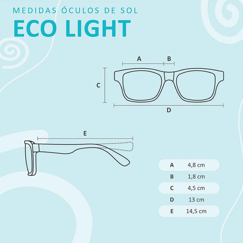 Óculos de Sol Infantil KidSplash! Eco Light Proteção UV Terracota - medidas do óculos feminino