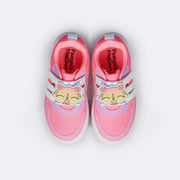 Tênis Infantil Feminino Pampili Pamps Rosa Neon - parte superior tênis infantil com glitter