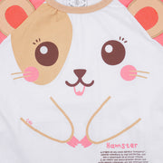 Pijama Infantil Cara de Criança Calça Hamster Branco e Rosa - pijama estampado
