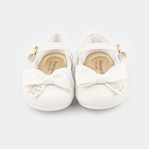Sapato Infantil Pampili Angel Branco Com Laço - pampili