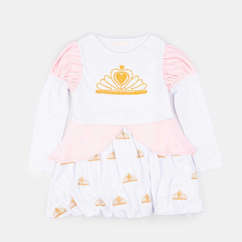 Pijama Infantil Pampili Estampa Coroa  Branco E Rosa - pampili