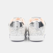 Tênis De Led Infantil Sneaker Luz Princess Glam Com Glitter Prata - pampili
